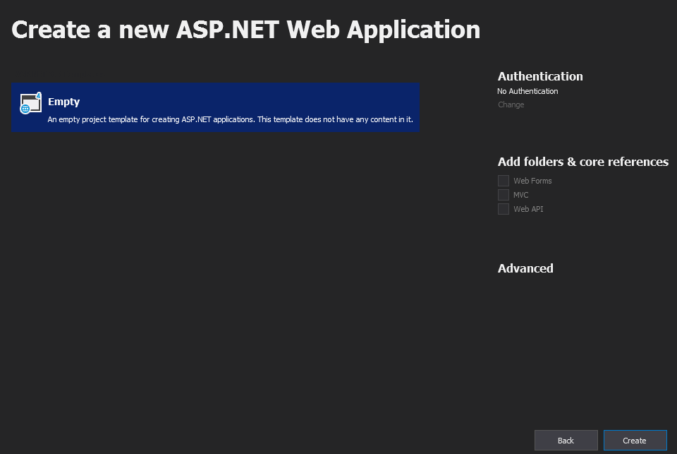 Web Application in Visual Studio